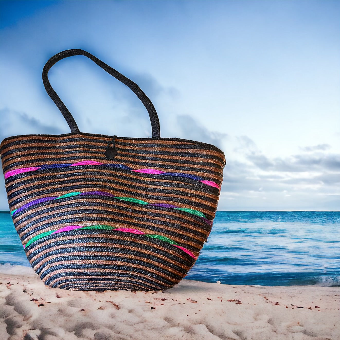 Black and Brown Multi Beach Bag