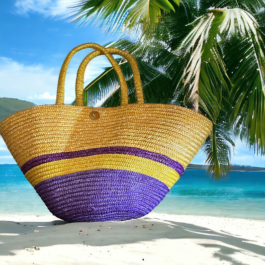 Purple and Gold Beach Bag