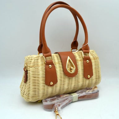 Barrel Rattan Handbag