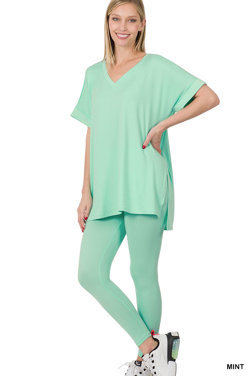 2 Piece Pants Set (Short Sleeve) Mint