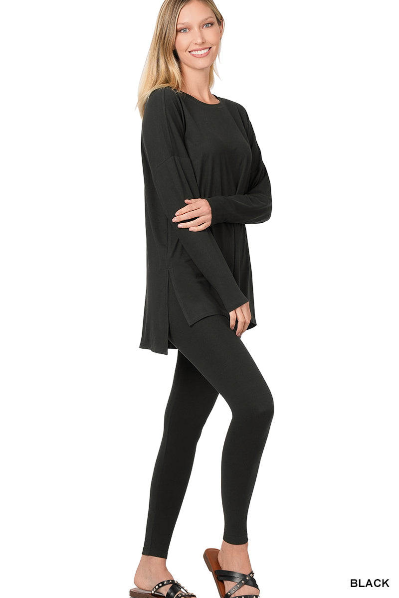 2 Piece Pants Set (Long Sleeve) Black