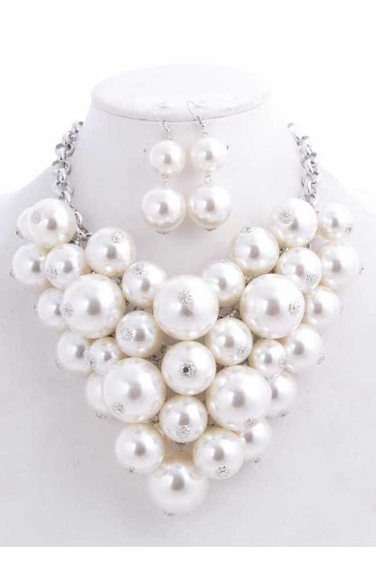 Clear Ball Bib Necklace