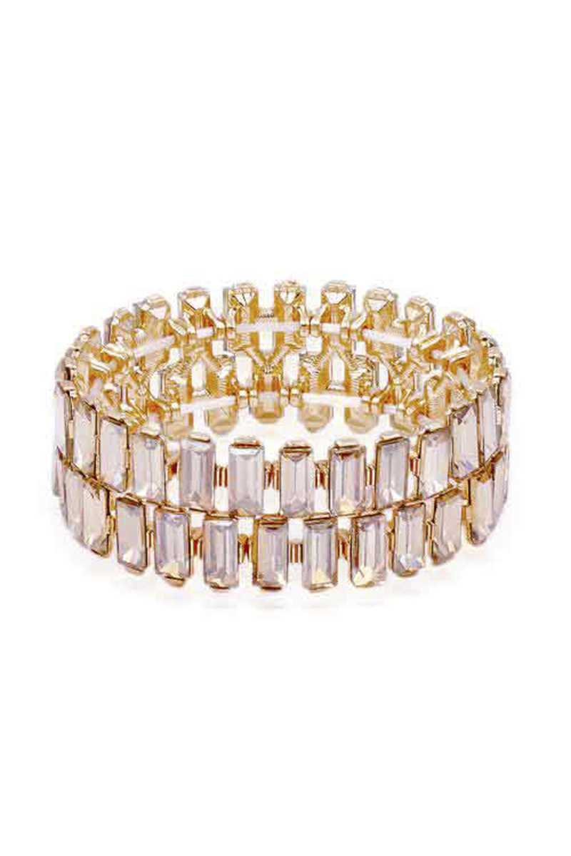 Rectangle Rhinestone Stretch Bracelet