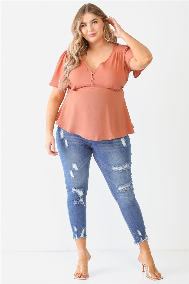 Plus Tie Detail Flare Top