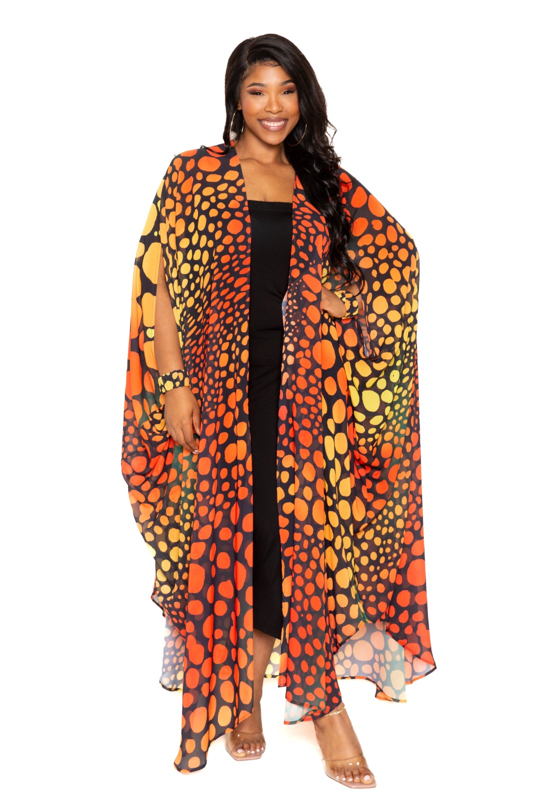 Dot Robe With Wrist Band