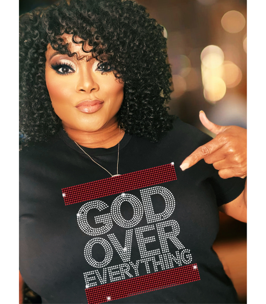 God Over Everything Rhinestone T-Shirt