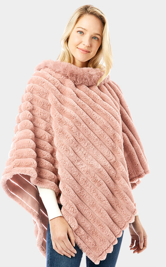 Faux Fur Poncho