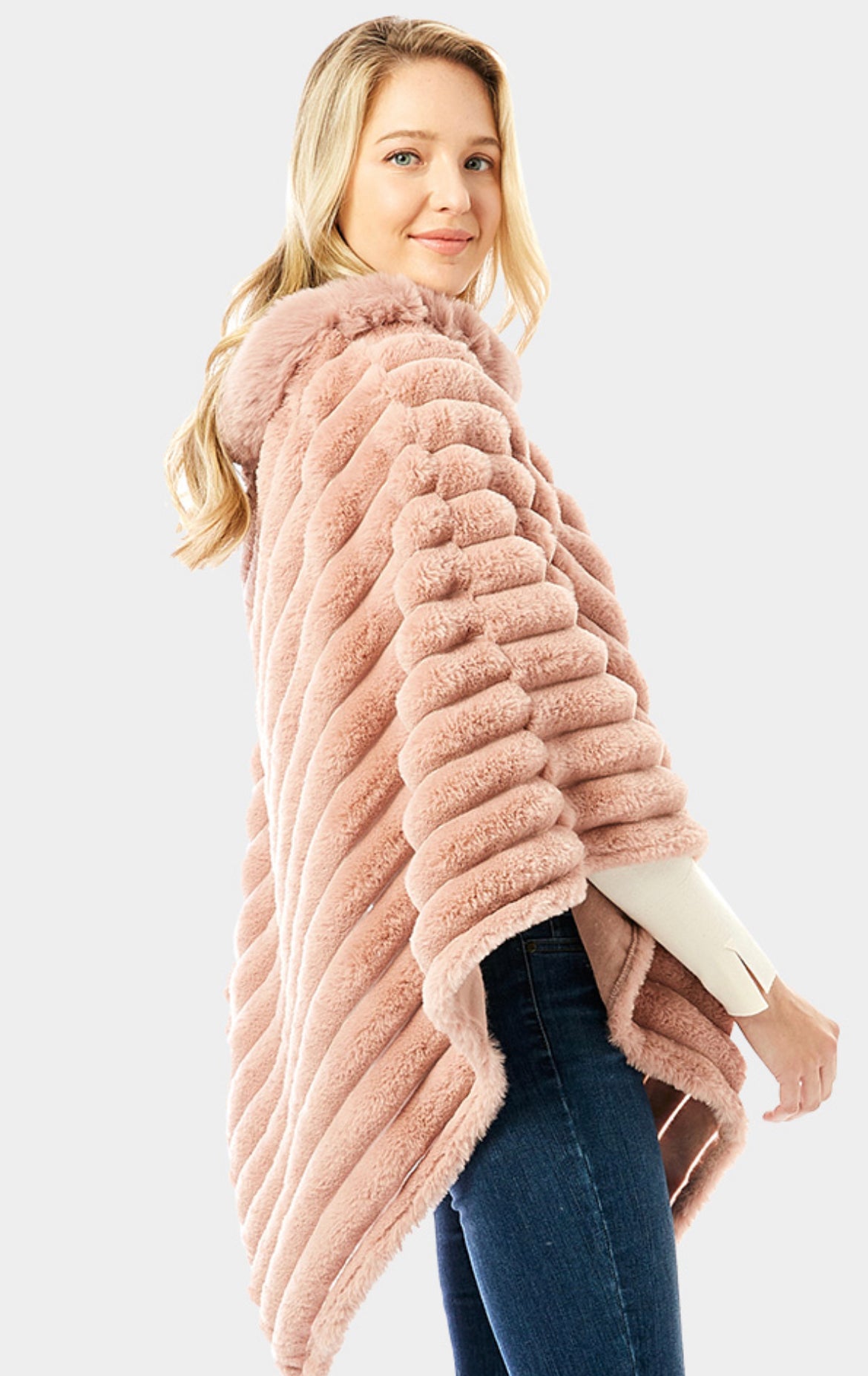 Faux Fur Poncho