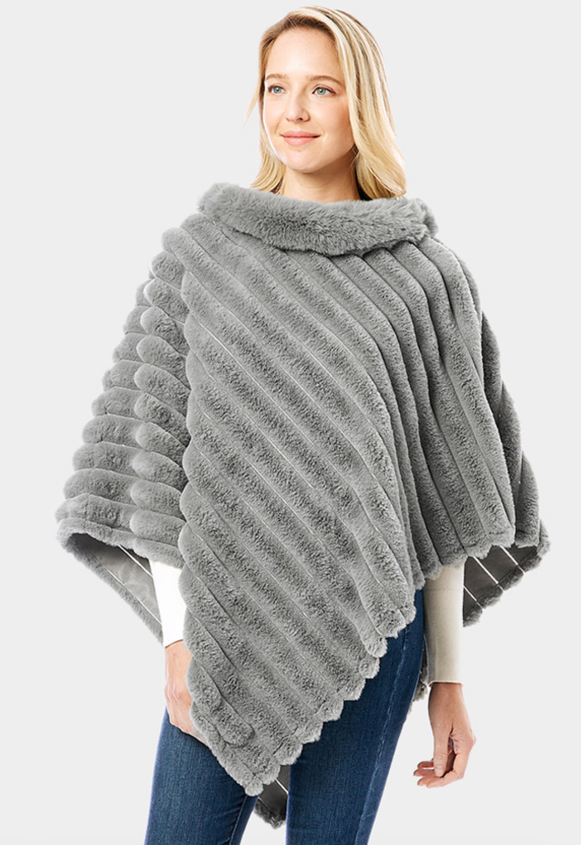 Faux Fur Poncho