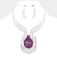 Teardrop Purple Necklace